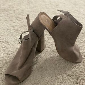 Open Toed Booties with Block Heel